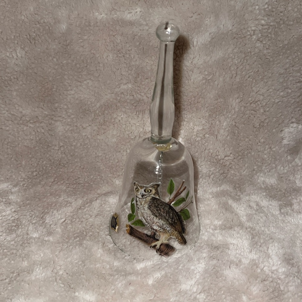 Vintage Owl Glass Bell West Virginia Glass Co